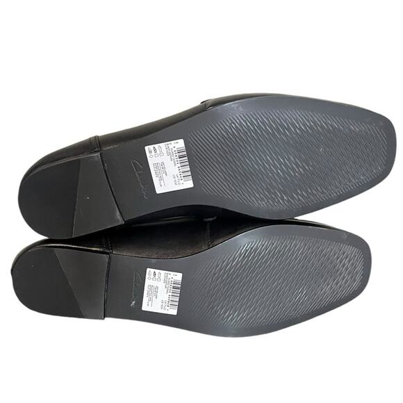 NWOB CLARKS‎ Standard Fit Pure Block Loafers Black Leather Women’s Size 10 - Picture 9 of 9